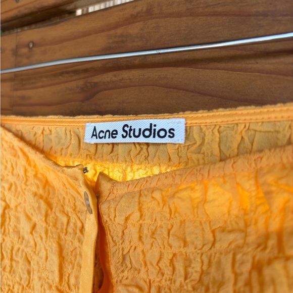 SOLD • Acne Studios Crinkled Cotton Blend Midi Skirt - Picture 3 of 7